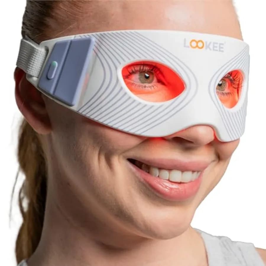 Red Light Therapy Glasses Under LOOKEE Eyes - 80 LED Premium for Reducing Rows, Hoses and Bags, Stimulate Collagen and Contrasting Ageing