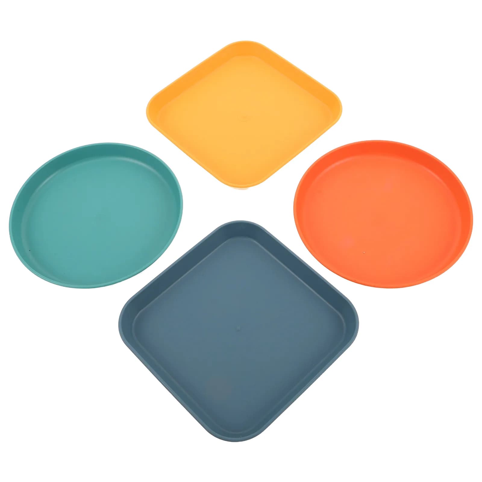4Pcs Small Pet Bowls Multifunctional Flat Cat Food Plates Wet Shallow Design for Indoor Cats Short Legged Dogs Puppy