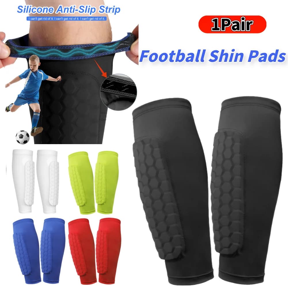 1 pair of football parastins with honeycomb padding, breathable and light soccer parastinchi, protection for calves for football.