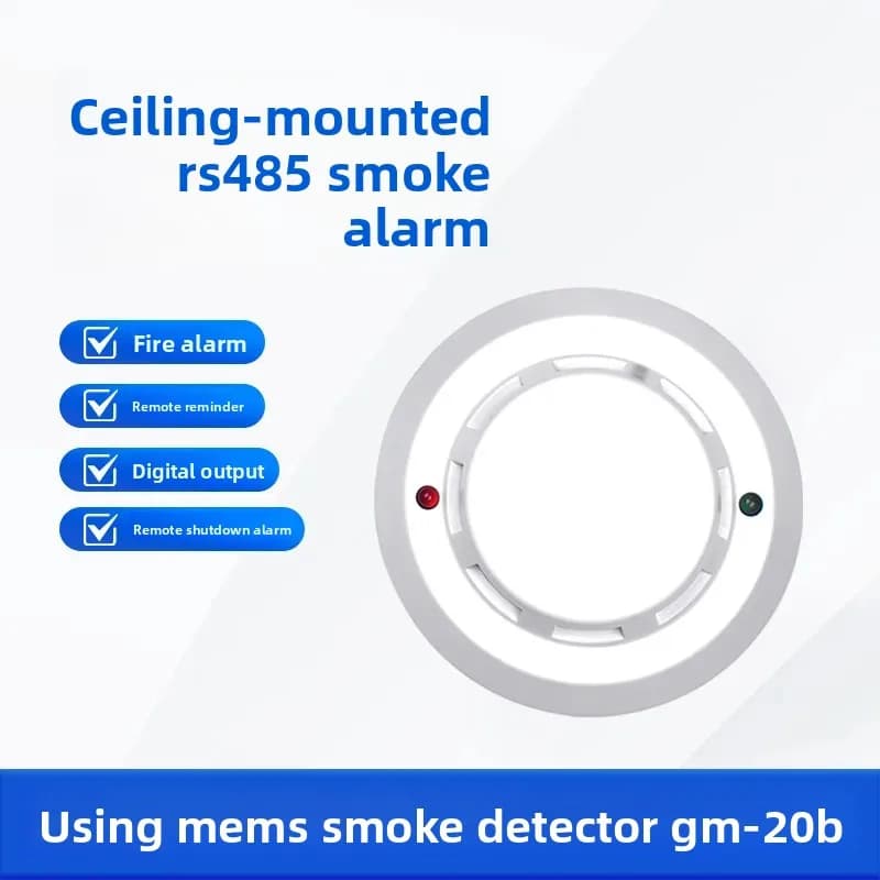 RS485 Ceiling Mount Smoke Detector Industrial Grade Smoke Sensor with Temperature Humidity Transmitter