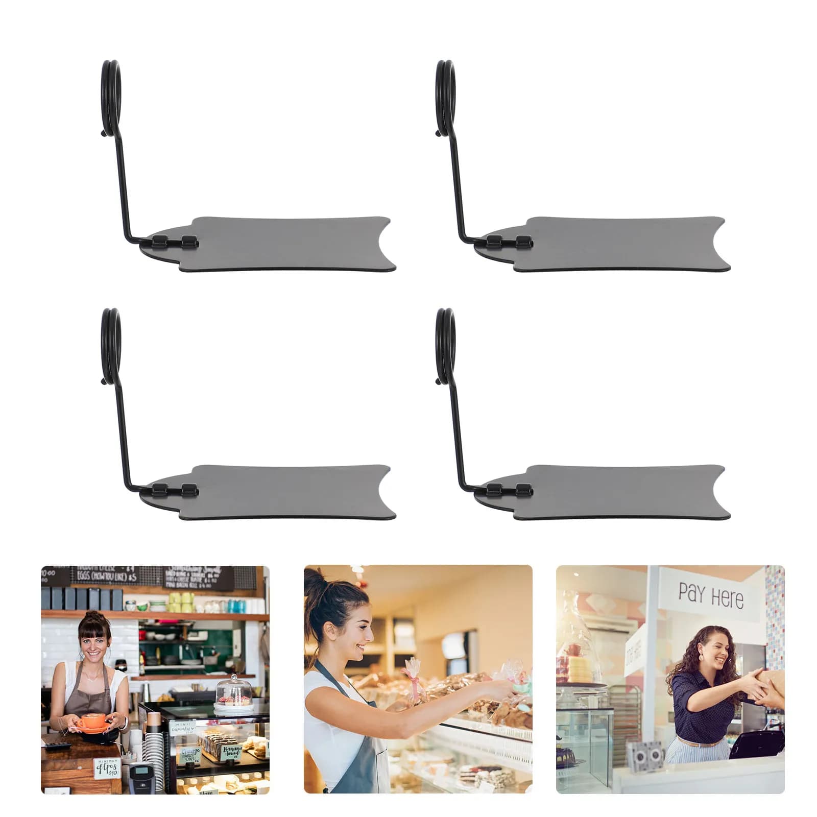 4 Pezzi Clip per Etichette Prezzo in Metallo, Supporti Stabili Antiscivolo, Ideali per Espositori Pubblicitari da Supermercato