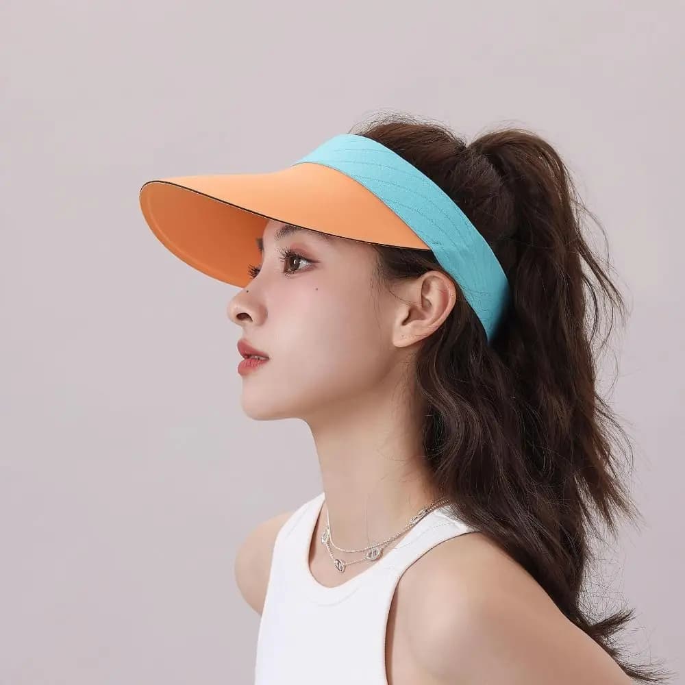 Ice Silk Summer Seamless Sun Hat Large Brim Adjustable Sunscreen Baseball Cap UV Protection Air Top Breathable Air Sun Hat