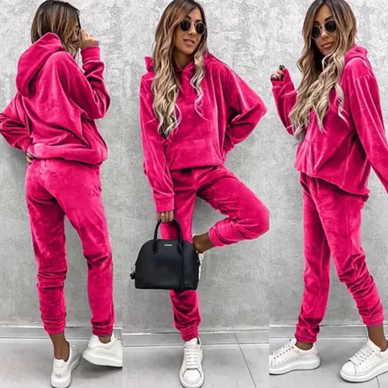 Tuta autunno inverno donna set due pezzi felpa con cappuccio oversize pantaloni sportivi tuta sportiva solida felpa casual set di pantaloni da donna