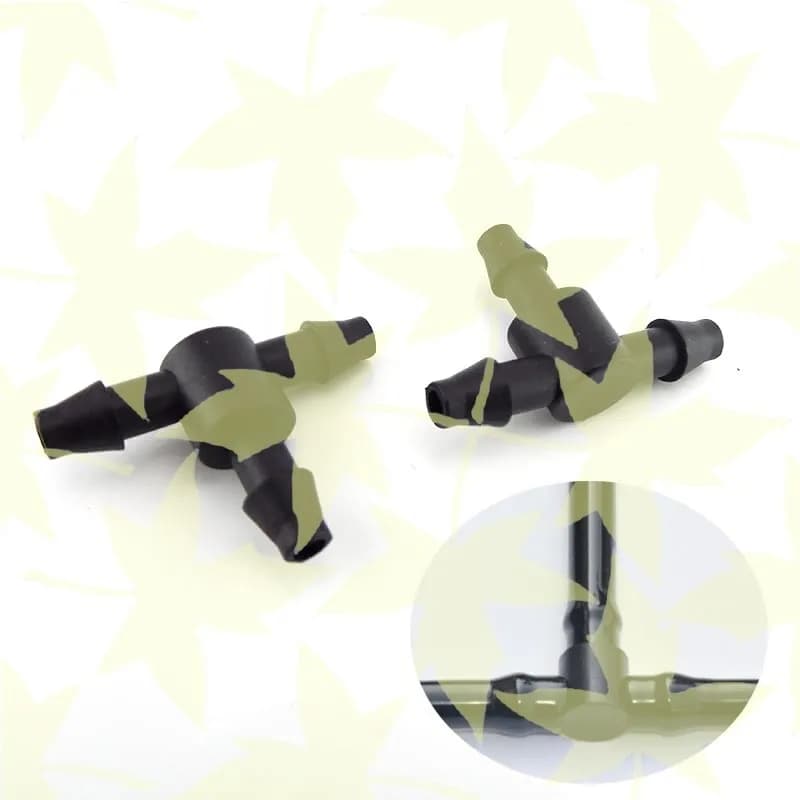 3 Way Hose Tee Barb 4/7mm Tube Connector Irrigation Plumbing Pipe Fittings T-Shape Adapter Hose 3-Way Splitter Garden WateringA3