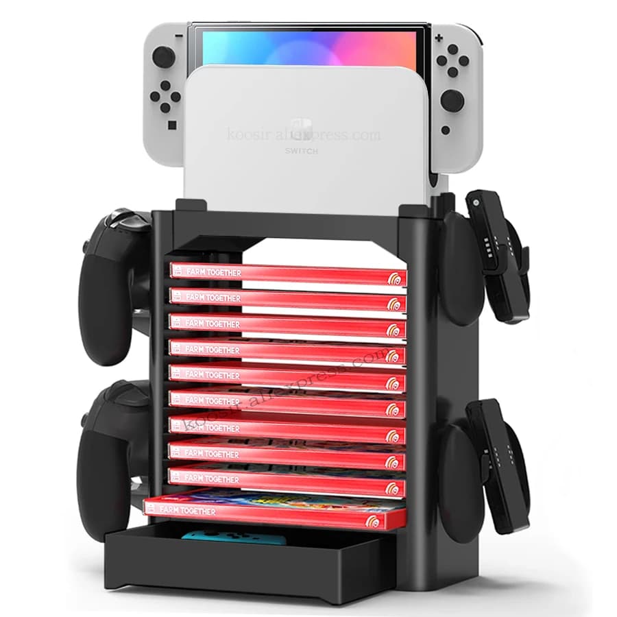 Nintend Switch/OLED/Lite Console Accessori Custodia Supporto di archiviazione Nintendoswitch Gioco CD Disco Joycon Pro Controller Supporto Torre