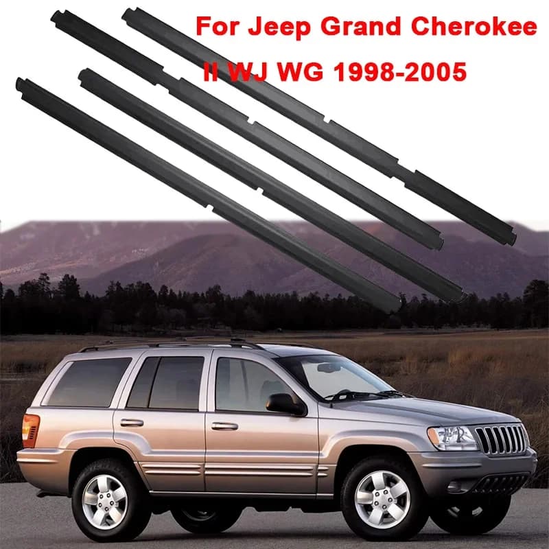 Set di 4 Guarnizioni per Finestrini Auto, Strisce Impermeabili e Sigillanti per Jeep Grand Cherokee II WJ WG 1998-2005
