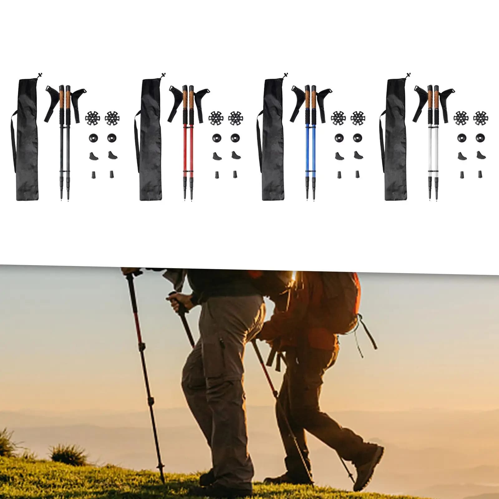 2-piece mountain trekking pole for backpacking, walking hikers