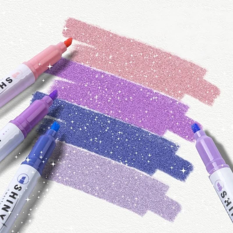 4 pezzi di evidenziatore glitter colorato pennarello glitter penna fluorescente disegno evidenziatori penna carino materiale scolastico di cancelleria
