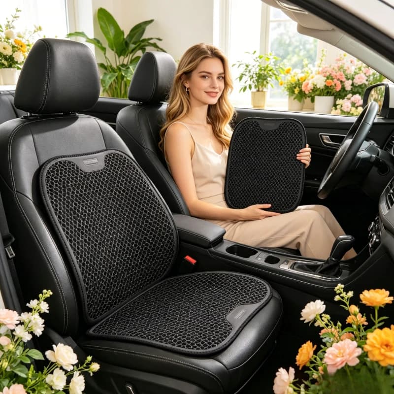 Cuscino per Sedia in Gel a Nido d'Ape, Traspirante ed Ergonomico, Lavabile e Portatile per Casa, Ufficio, Auto, Regalo per le Vacanze