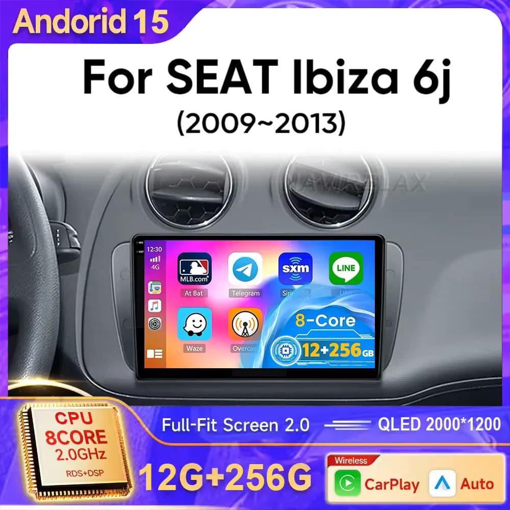 Android Car Radio for Seat Ibiza MK4 6J 2008-2015 Multimedia Player CarPlay Android Auto GPS Bluetooth WIFI Car Head Unit 9inch