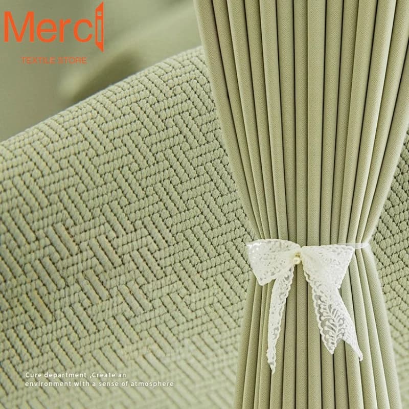 Tende verdi matcha di lusso leggere Camera da letto semplice e moderna Sensazione di fascia alta Ragazza Camera Ombreggiatura Tende oscuranti Dimensioni personalizzate
