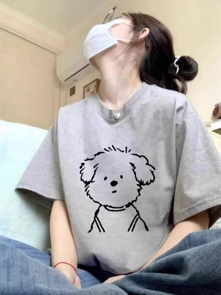Unisex Loose Fit Short Sleeve Cotton T-Shirt Breathable Comfortable Summer Casual Wear Versatile Style Half Sleeve Tee
