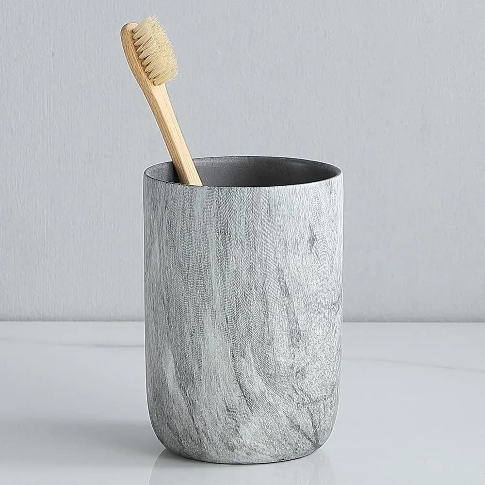 1 porta dentifricio in ceramica per spazzolino da denti, bicchieri da bagno bianchi, tazza riutilizzabile per collutorio per spazzolino da denti, organo da bancone del bagno