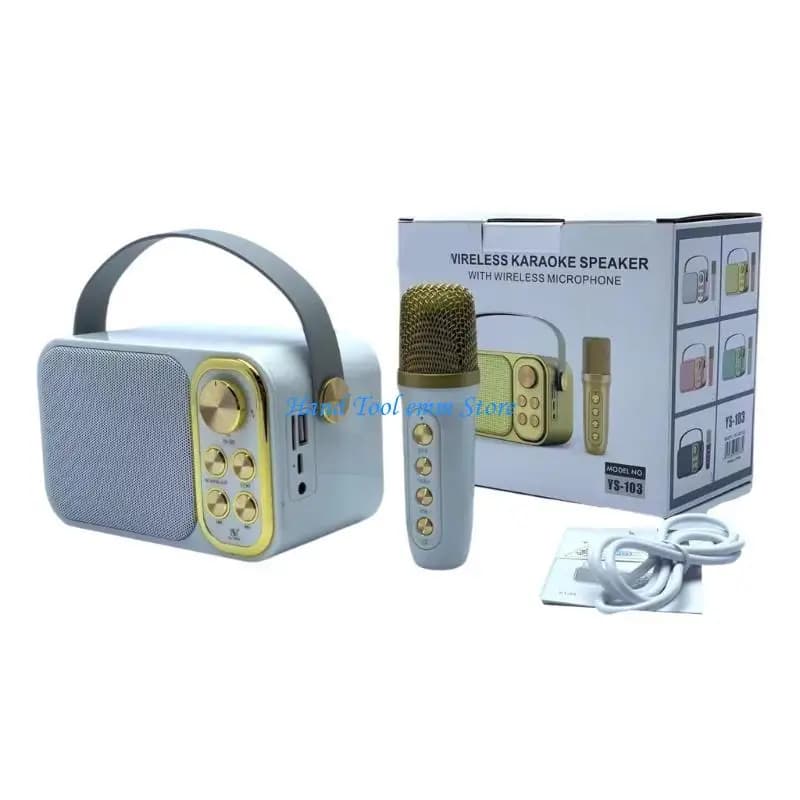 Set macchine per karaoke portatili H37F Macchina per karaoke con microfono senza fili per feste famiglia per bambini e