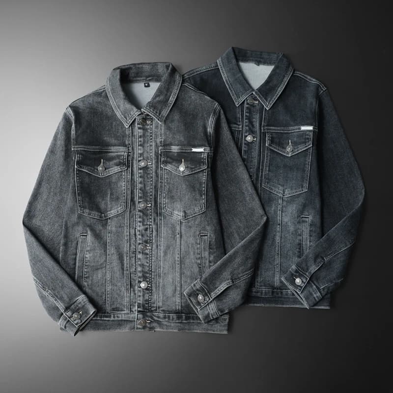 2025 Spring High Quality Vintage Washed Denim Jacket Men Casual Social Street Wear Hip Hop Denim Jacket Outwear Men Clothing