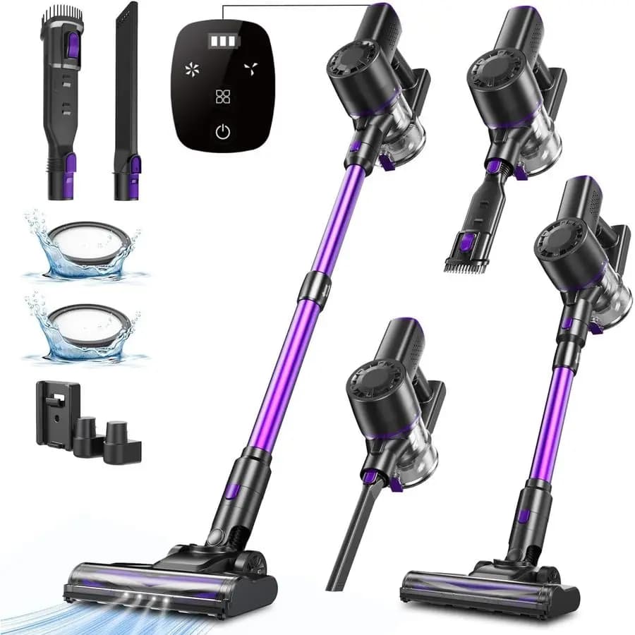 Vacuum Cleaner Wireless, Self-supporting, Rechargeable, for Home, 35 Minutes of Autonomy, LED Screen, Light 6-in-1
