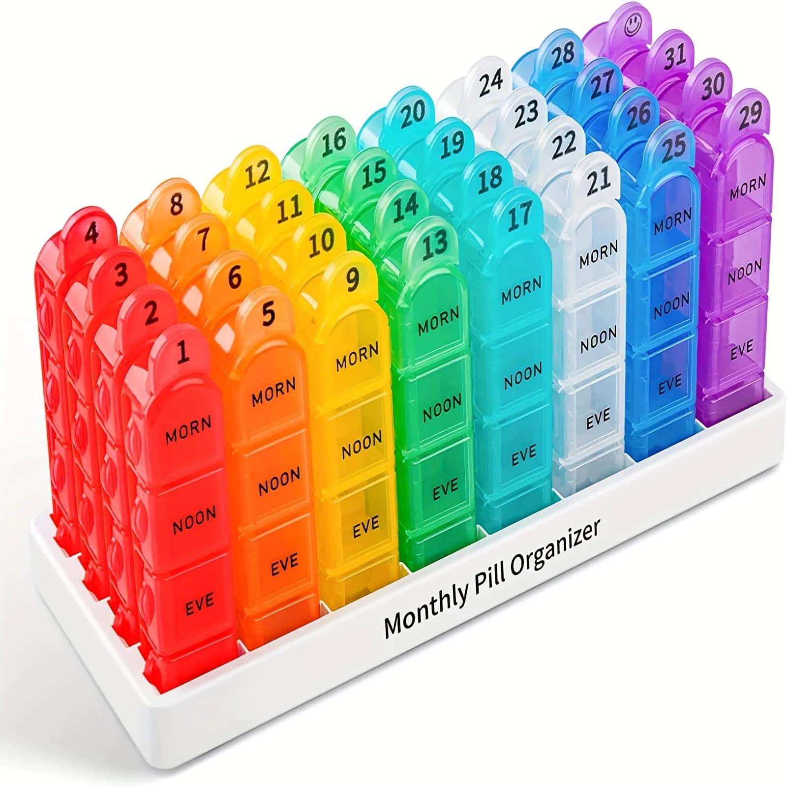 Monthly pills 3 times a day Organizer of medicines for a month, 31-day pill holder to contain vitamin, supplement