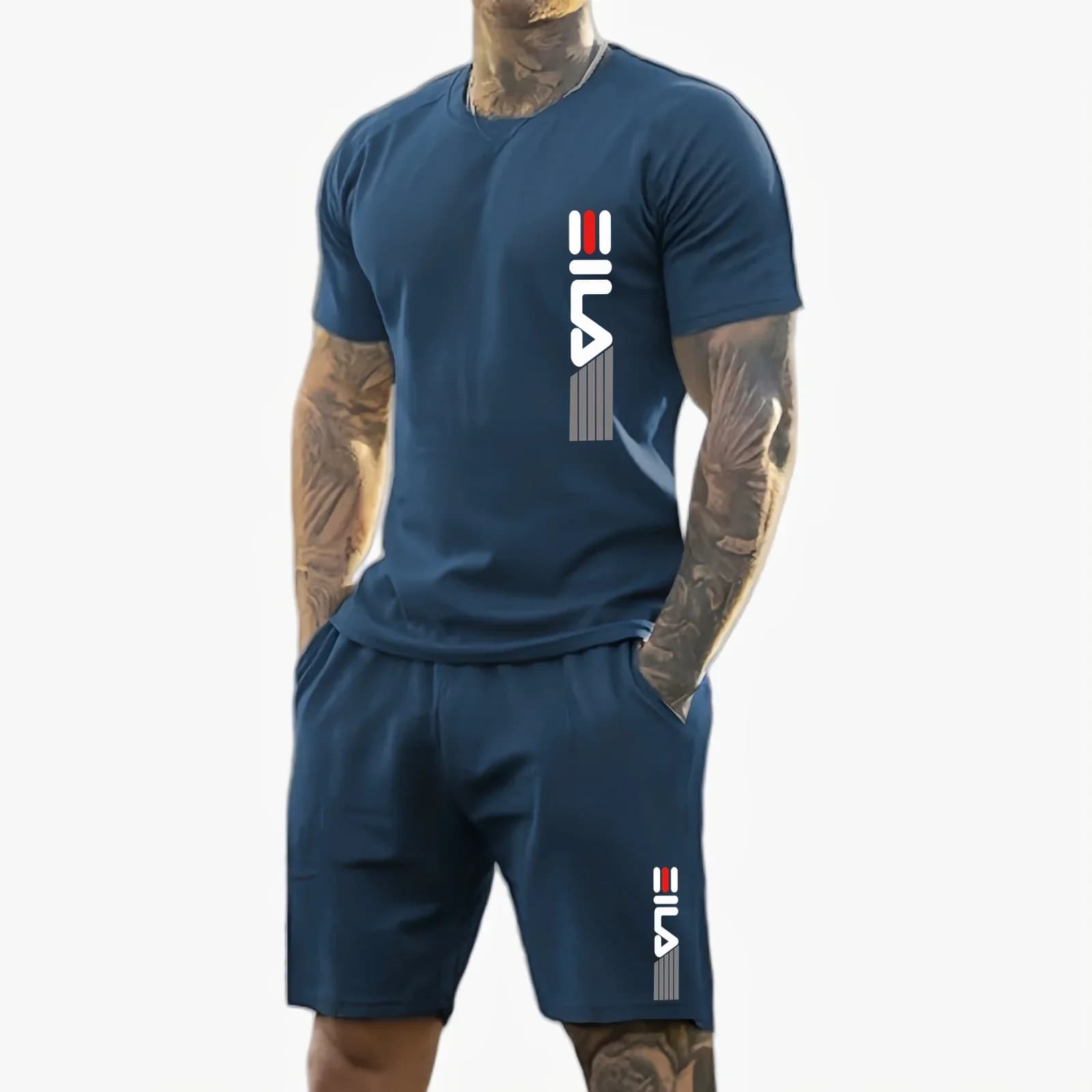 2026 Summer New Style Casual Sports Outfit - Men's Breathable Outdoor Short-Sleeved T-Shirt + Training Shorts Set