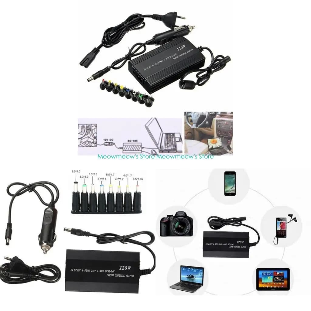 Caricabatterie universale per laptop W91A da 120 W con adattatori da viaggio per uso domestico a 8 punte
