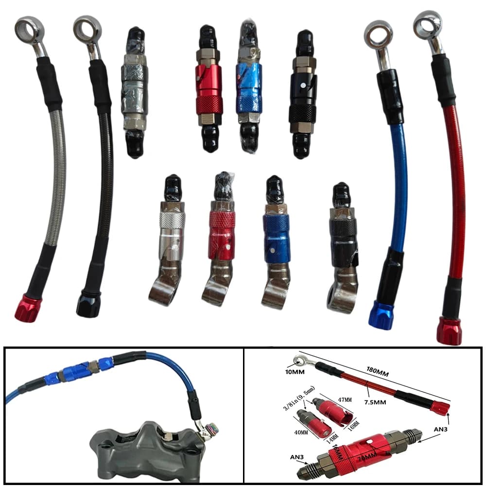 Motorcycle AN3 Quick Connect Brake Hose Adapter Kit Braided Brake Line Quick Disconnect Fitting For Honda Yamaha Kawasaki