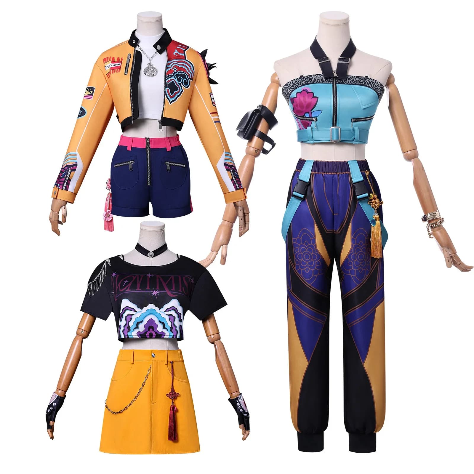 Anime KPop Cosplay Zoey Top Pantaloni Demon Hunters Rumi Giacca Pantaloncini Accessori Mira T-shirt Halloween Donna Costumi K-POP Corea