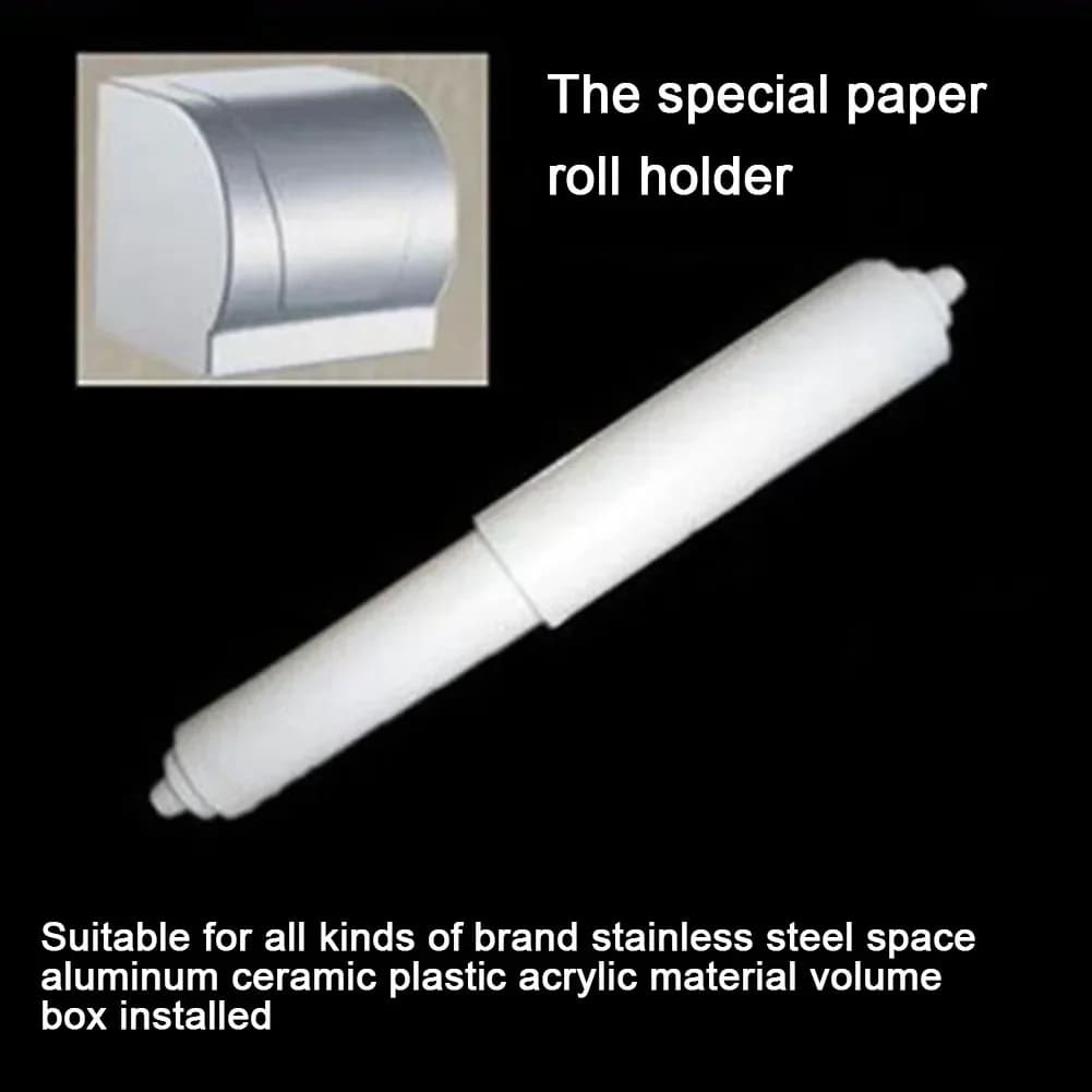 1/3 pezzi di ricambio per rotolo di carta igienica, albero in plastica bianca, portarotolo, inserto per mandrino a rullo, molla per accessorio da bagno