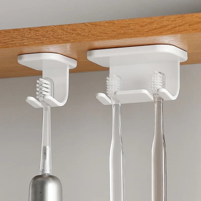 Portaspazzolini da Parete per Bagno, Design Semplice, Nessuna Foratura Richiesta, Organizzatore per Spazzolini
