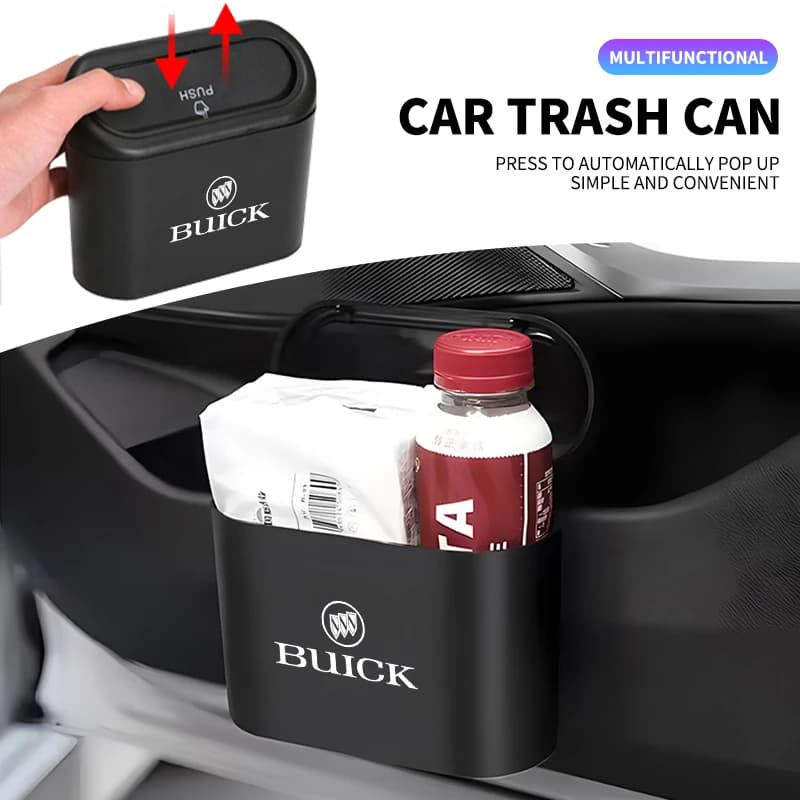 Cestino per Rifiuti da Auto in ABS, Quadrato con Apertura a Pressione, per Buick Century, Excelle XT, Envision, Excelle GT, Regal, LaCrosse, Enclave