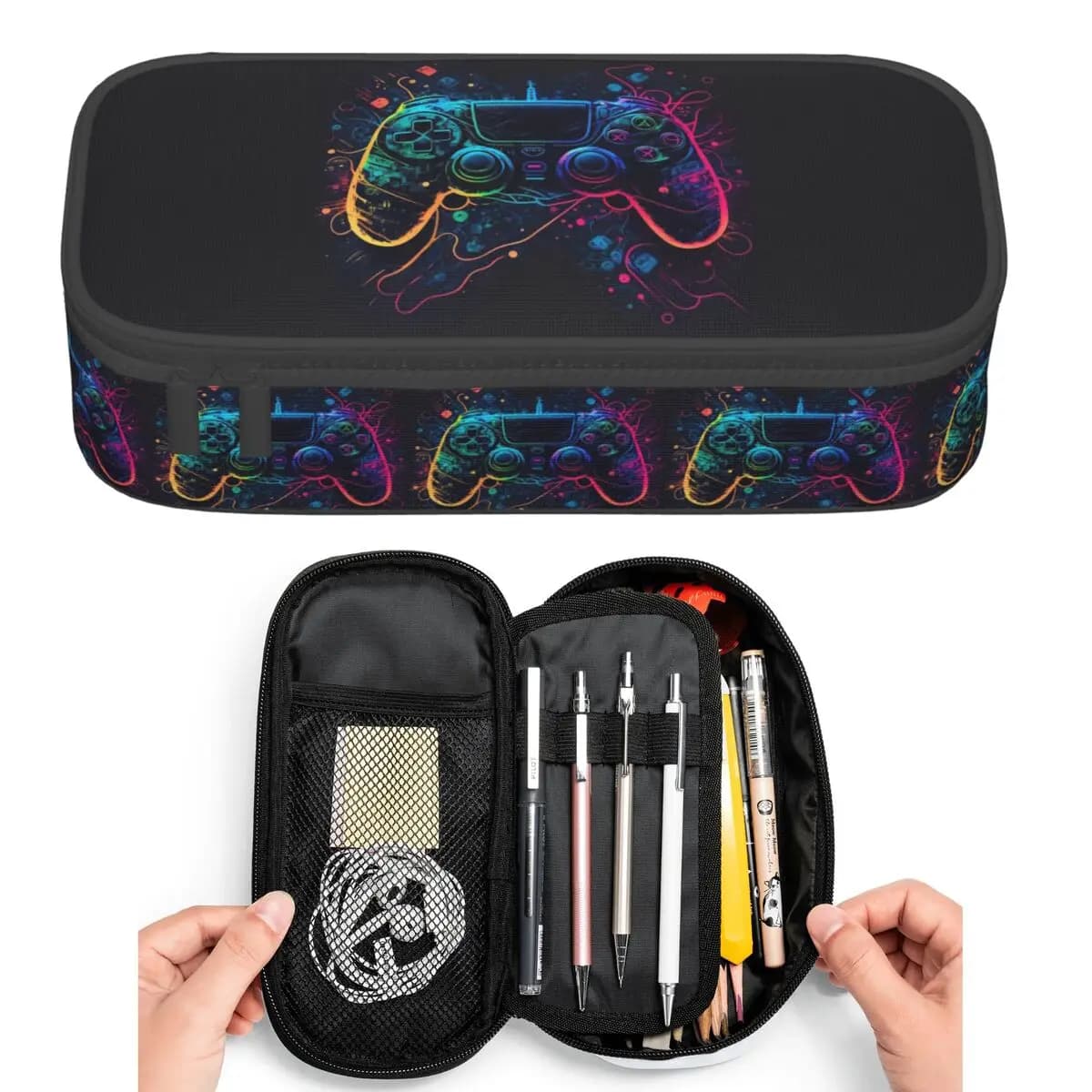 Astuccio per Matite a Forma di Controller di Gioco con Luce al Neon, Portapenne per Studenti, Borsa per Matite di Grande Capacità