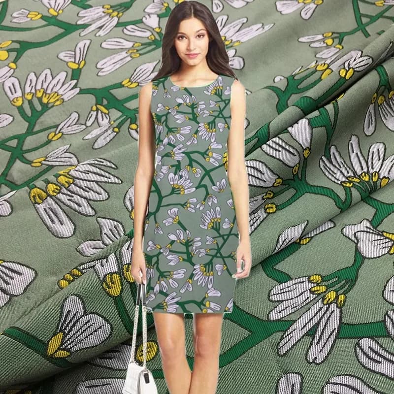 Jacquard Fabric Chinese Style Retro Elegant and Stiff Material Spring and Autumn Dress Windbreaker Cheongsam Fabrics Wholesale