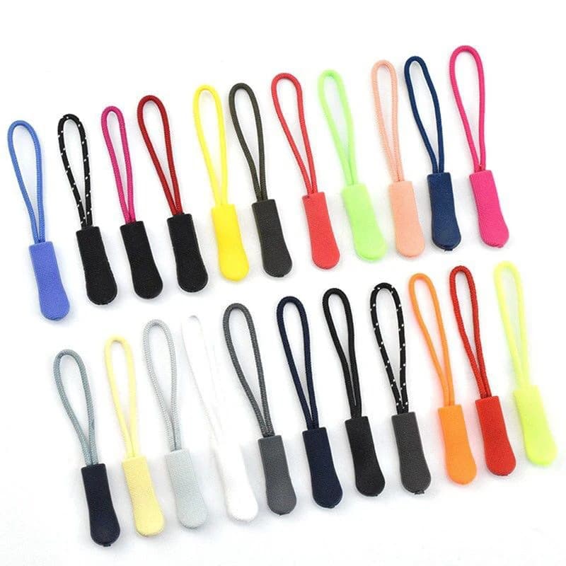 New Pvc 10pcs Zipper Puller End Fit String Tag Clip Replacement Buckle Brooch Fixer Zip Cord Tab Travel Bag Curtain Bag
