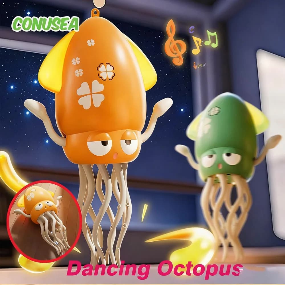 Danza elettrica calamari polpo ballerino novità giocattoli fidget musica luminosa giocattoli striscianti per bambini giochi per bambini animali domestici gatti