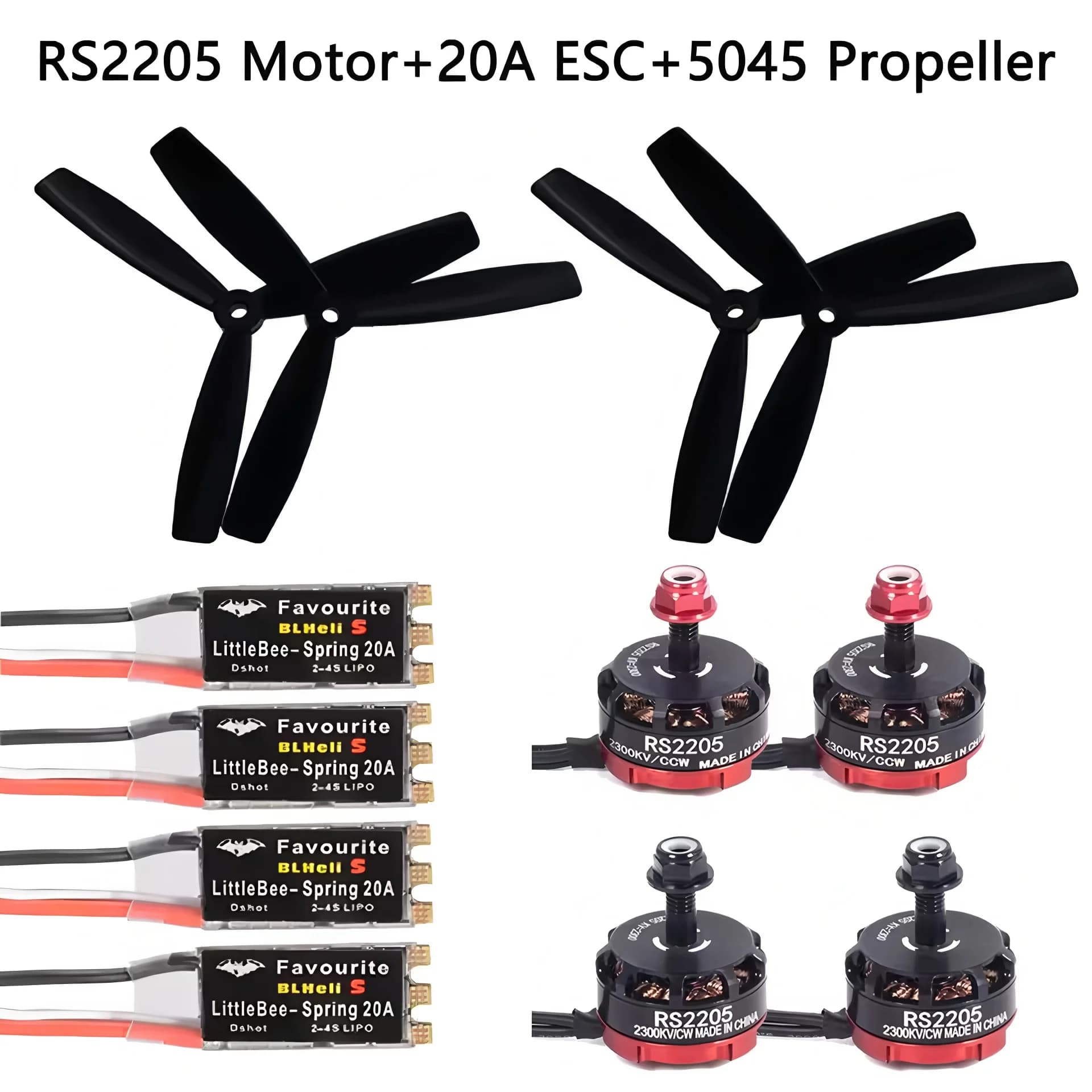 Brushless motor FPV RS2205 2300KV CW CCW with LittleBee 20A 30A BLHeli S ESC for FPV RC QAV250 X210 Racing Drone Multicopter