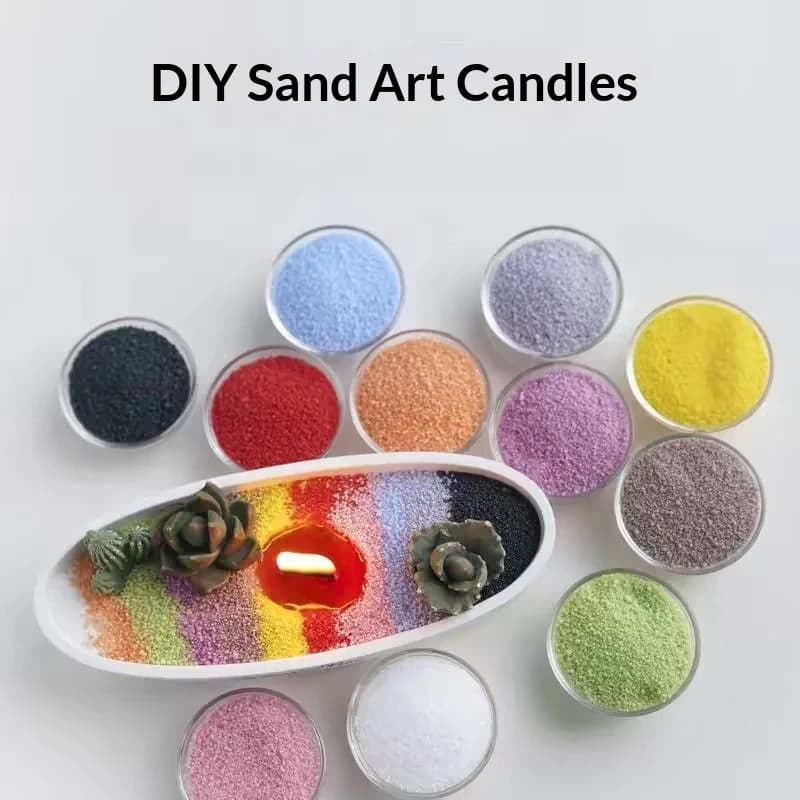 1000g di Cera di Sabbia Colorata, Materiale Stratificato Senza Fumo per Pittura di Sabbia Fai-da-Te, Cera per Candele Aromaterapiche Artigianali