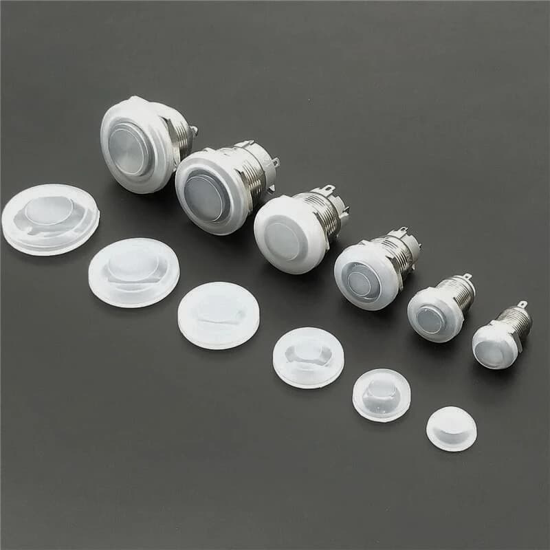 10 Pz 22mm Metal Button Switch Protective Cover Silicone Waterproof Dust Cap 10mm 12mm 16mm 19mm 22mm 25mm