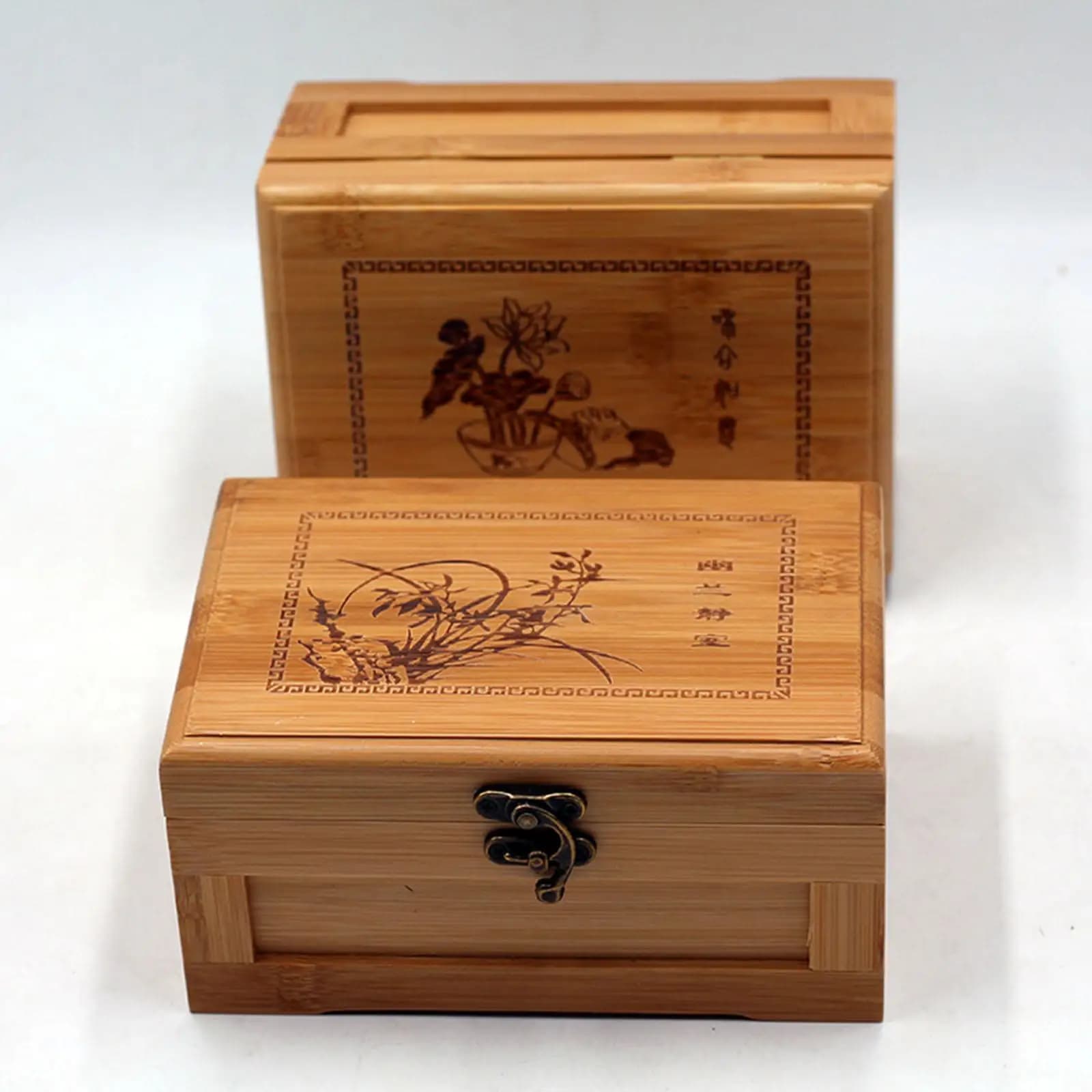 Wooden Jewelry Box Jewellery Chest Bamboo Souvenir Box Rustic Jewelry Storage