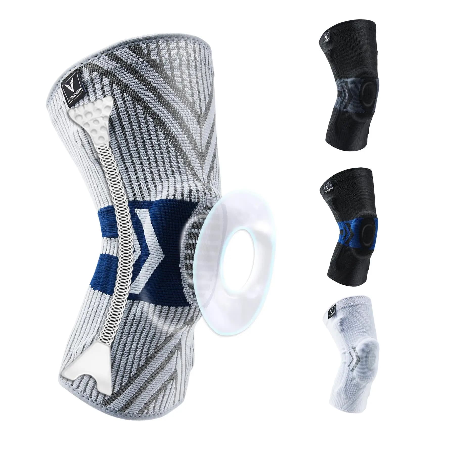 2025 Last Knee Support for Men Pressurized Elastic Knee Pad with Silicone Spring Basketball Knee Pad