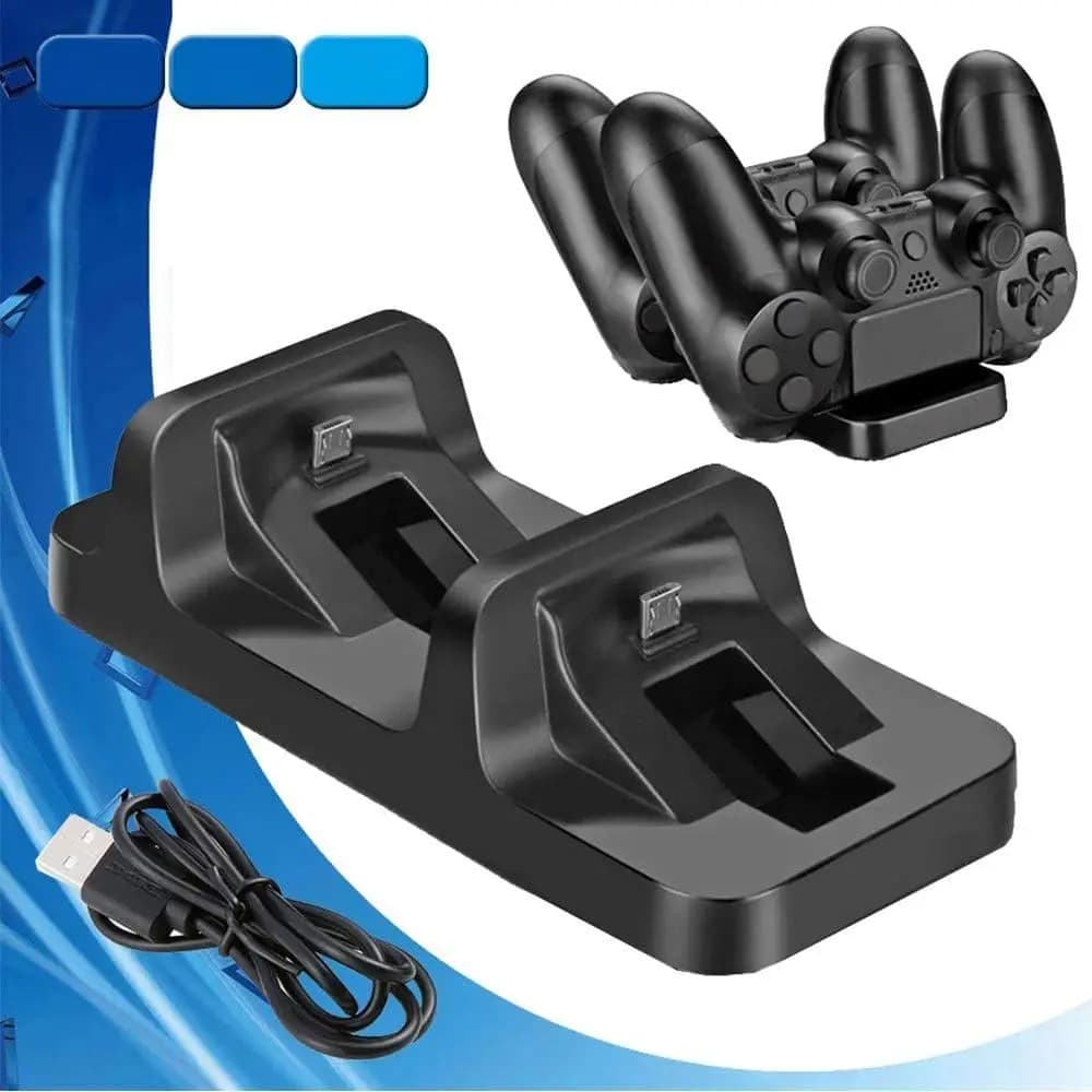 Dock per stazione di ricarica per caricabatterie doppio controller per controller DualShock PS4 PlayStation 4 PS4 Pro Slim