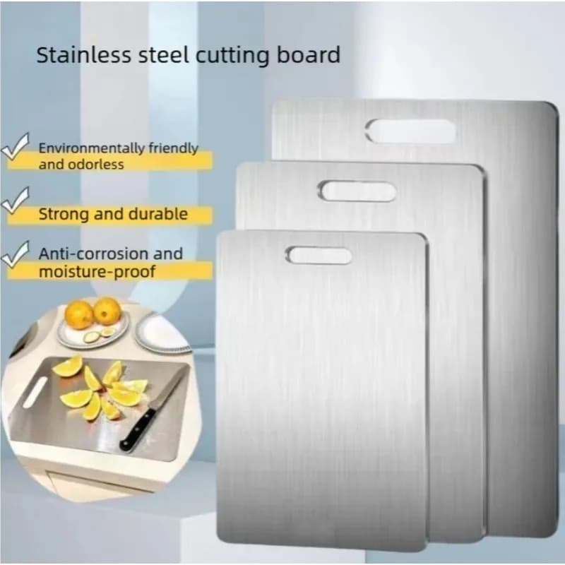 Commercial 316 Stainless Steel Cutting Board Double Sided Anti Mold Kitchen Restaurant Dough Rolling Board