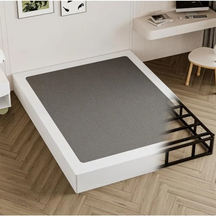 Seiugaga double bed base - Heavy metal bed base with fabric coating, silent and easy to mount