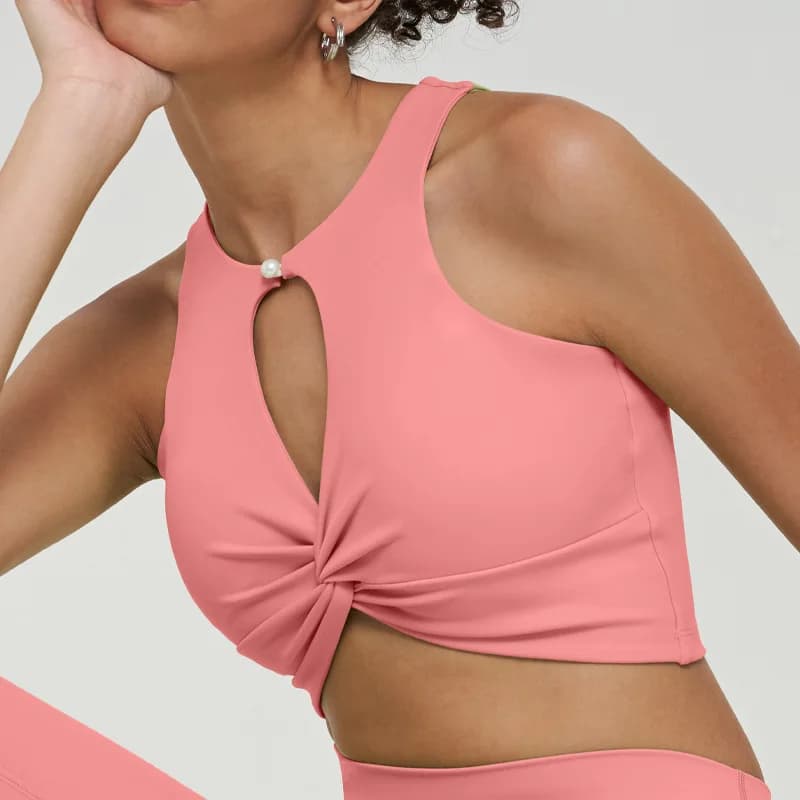 Yoga bra without backrest with twist knot, pilates, gym, fitness, short top, sports bra for woman, gym bra for woman