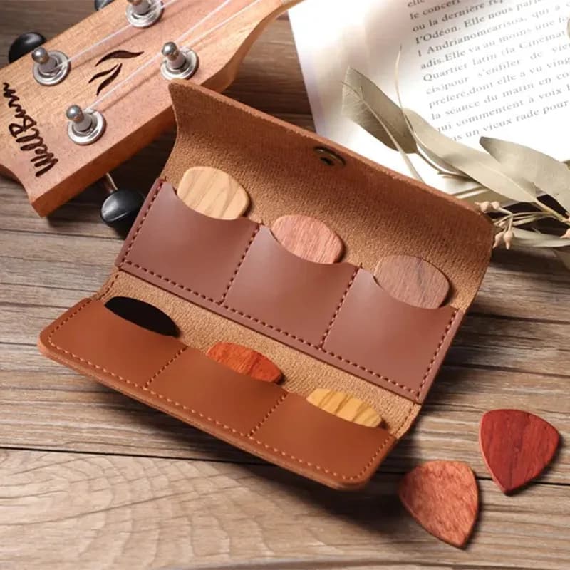 6 Slot Guitar Pick Holder Storage Pouch Case Organizer Portable Musician Gift for Acoustic Electric Bass