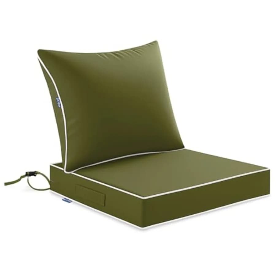 Cuscino per Seduta da Esterno Impermeabile e Resistente allo Sbiadimento per 3 Anni, per Mobili da Giardino, Sedie, Divani con Maniglia