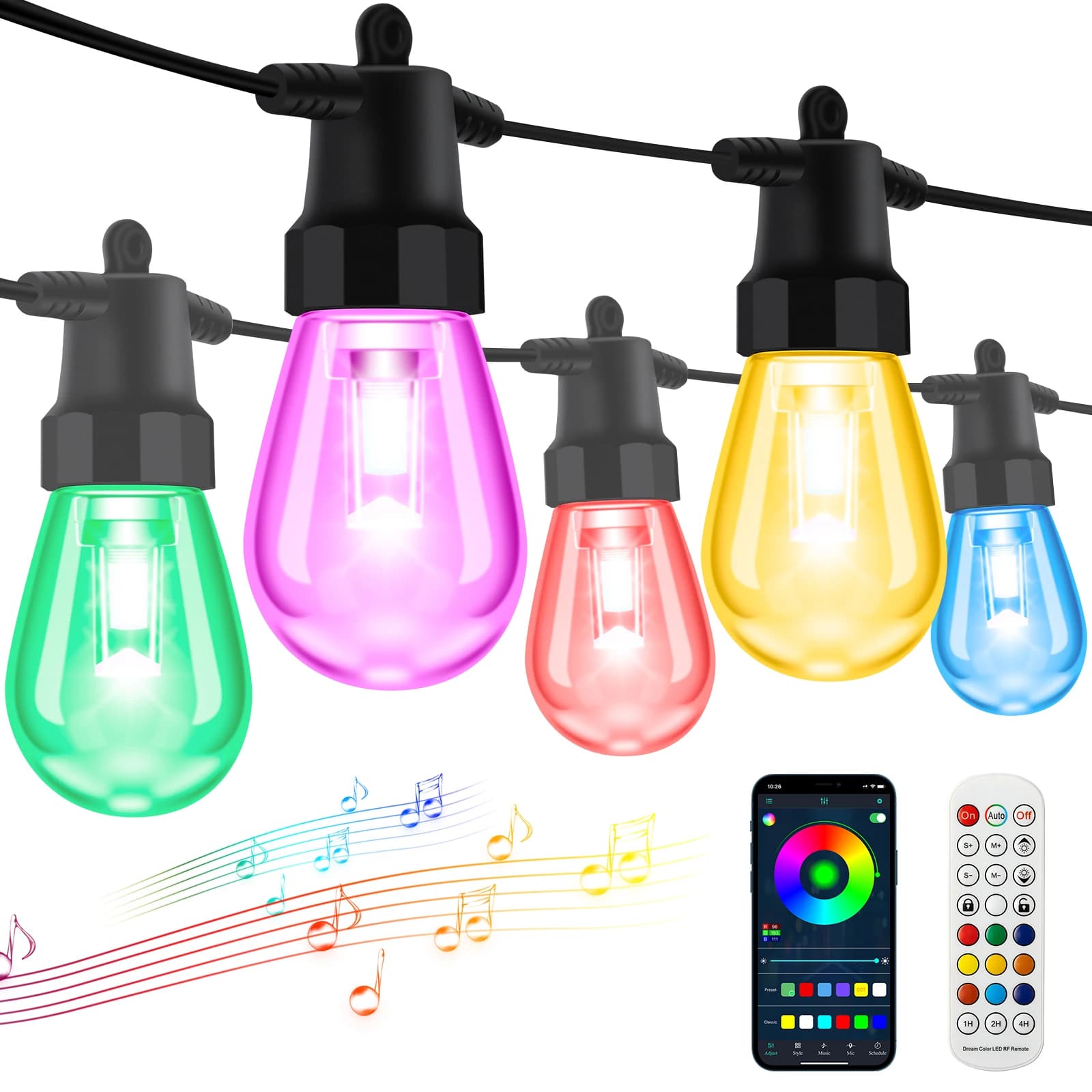 Stock in Brazil! 0 Shipping 0 Duty! S14 Led Smart String Edison Bulbs Light Christmas Decorations