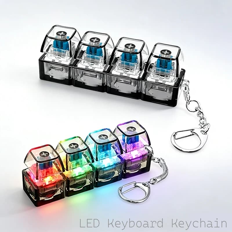 Portachiavi con Tastiera Luminosa, Giocattolo Antistress con Pulsante LED per Adulti con Ansia, Accessorio Decorativo per Auto, Regalo per Studenti