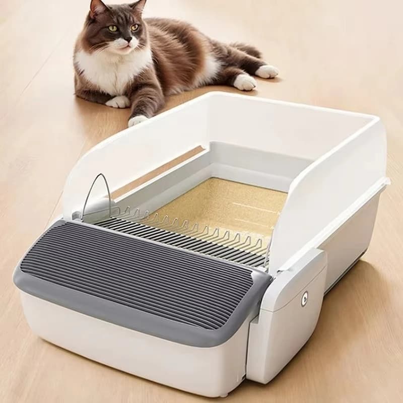 Lettiera Automatica per Gatti da 7L in Plastica con Controllo APP, Smart Open-top e Autopulente per Toilette Gatto