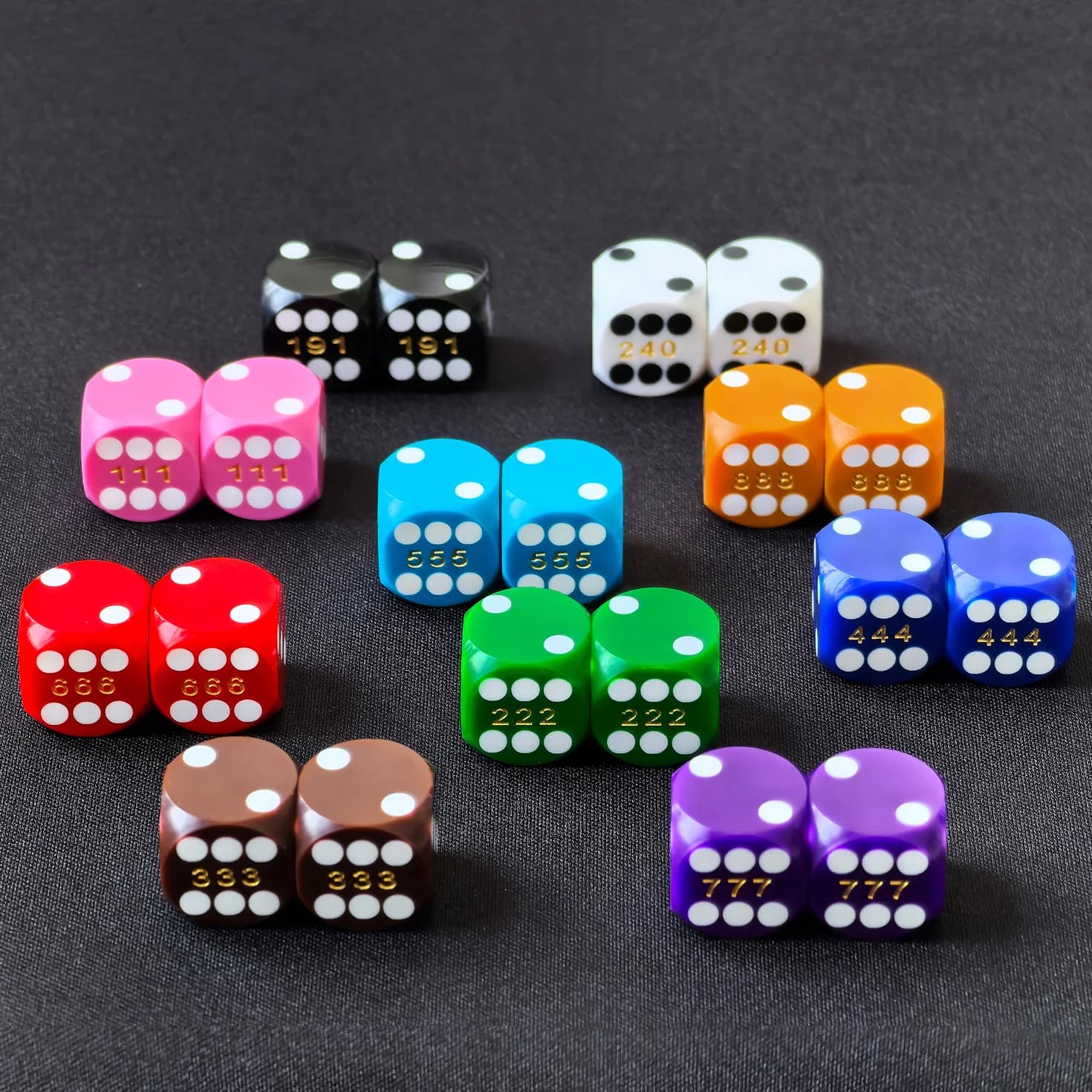 Bescon Dadi di precisione professionali solidi colorati ad angolo rotondo 9/16" (14,3 mm), dadi di backgammon di precisione in colori solidi 14,3 mm