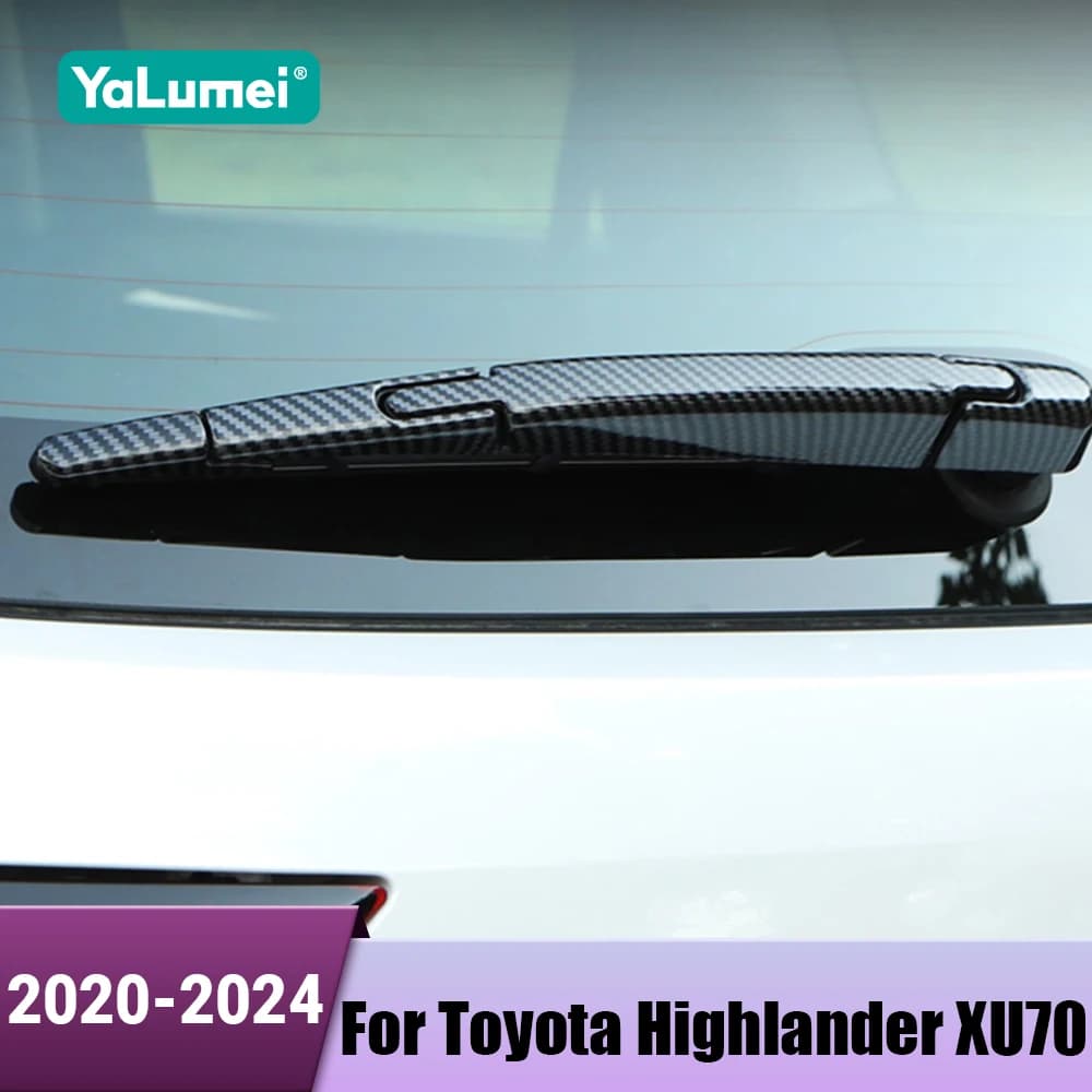 Auto Carbon Fiber Rear Windscreen Cover Lama Trim For Toyota Highlander XU70 Kluger 2020 2021 2022 2023 2024 Hybrid