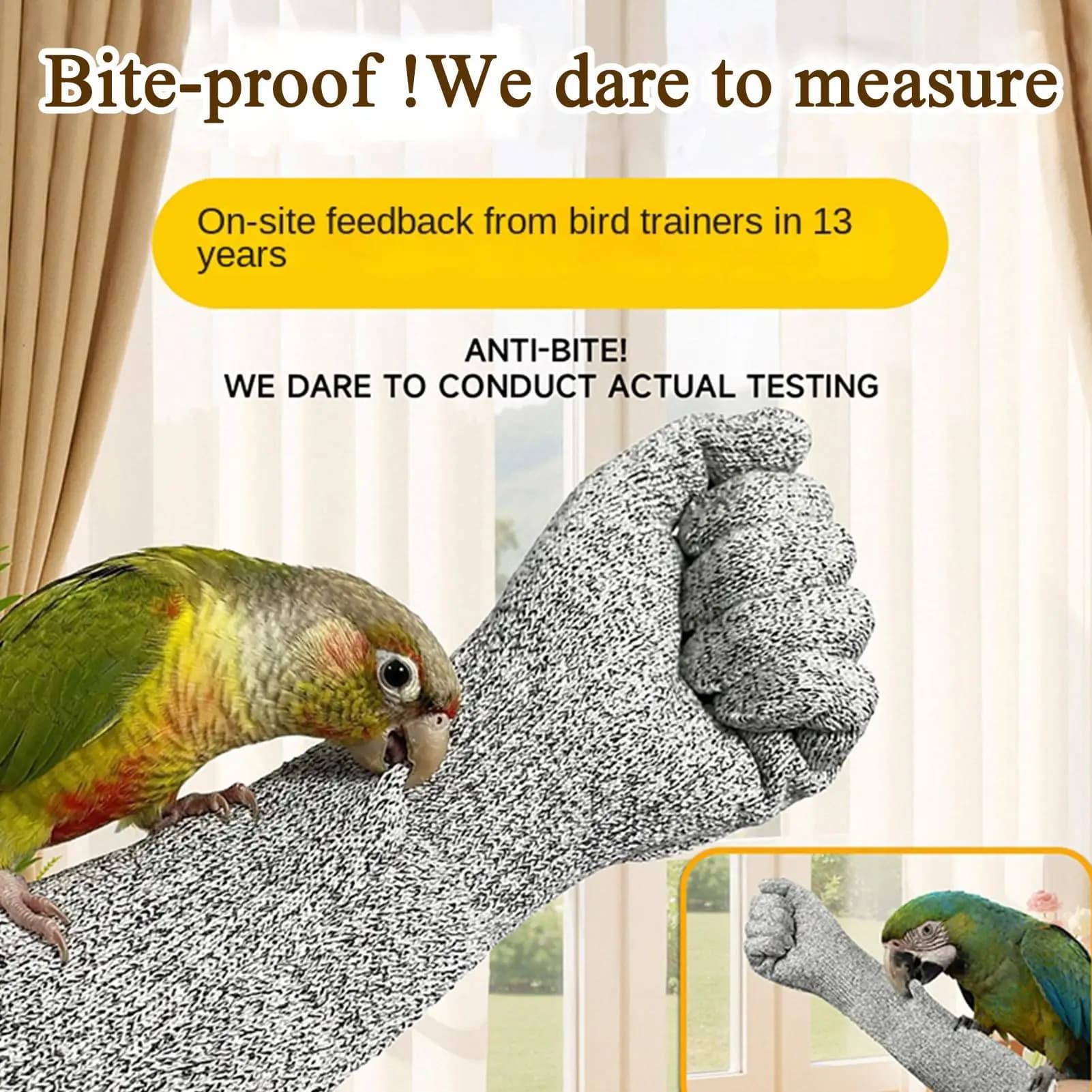1pcs Cat Gloves Bite Proof Scratch Resistant Bite Proof Multipurpose Guard Cat Protection Gloves For Grooming Pet Parrot Bird
