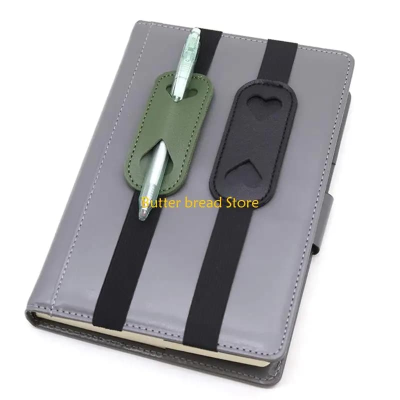 W89C 5Pcs Elastic Band Pencils Case for Hardcover Notebook Leather Pen Pouches Pen Organiser for Hardcover Notebook Journal